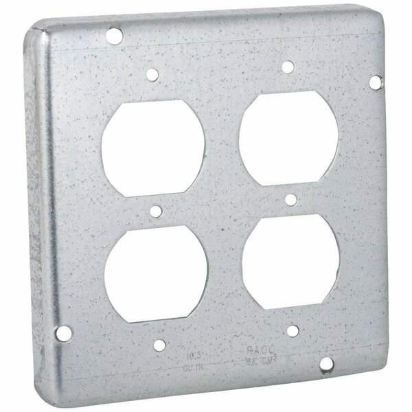 Southwire 2-Duplex Receptacles 4-11/16 In. x 4-11/16 In. Square Device Cover 72C39-UPC